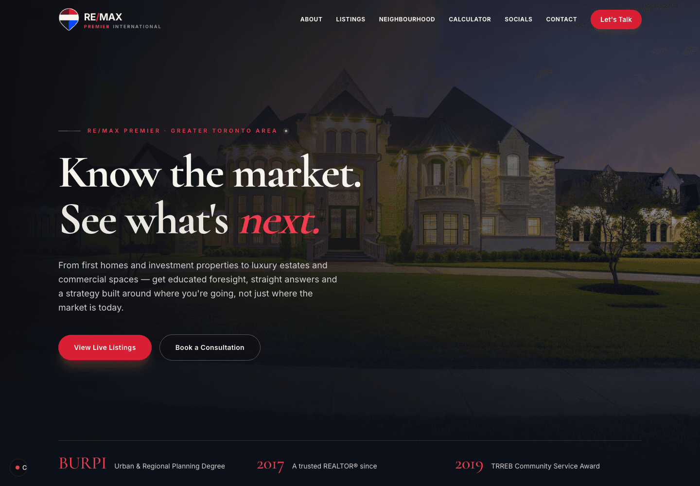 RE/MAX Agent Site — Built for a RE/MAX agent.